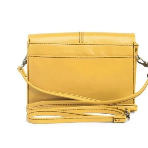 HOBO Jetty Convertible Leather Shoulder Bag, Mustard Yellow/Sunflower NWT - Picture 2 of 5